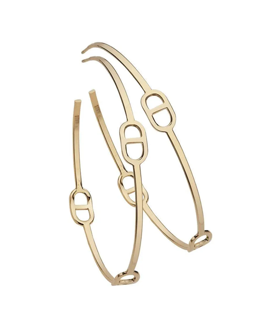 14k Yellow Gold Plated Silver Naomi Hoop Earrings
