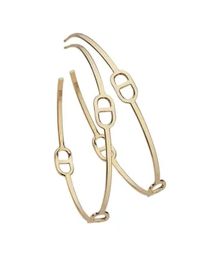 14k Yellow Gold Plated Silver Naomi Hoop Earrings
