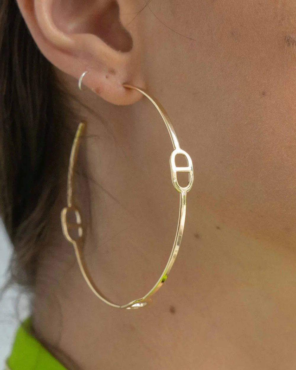 14k Yellow Gold Plated Silver Naomi Hoop Earrings
