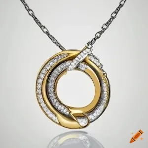 18K T/T A.I. Freeform Diamond Fashion Pendant