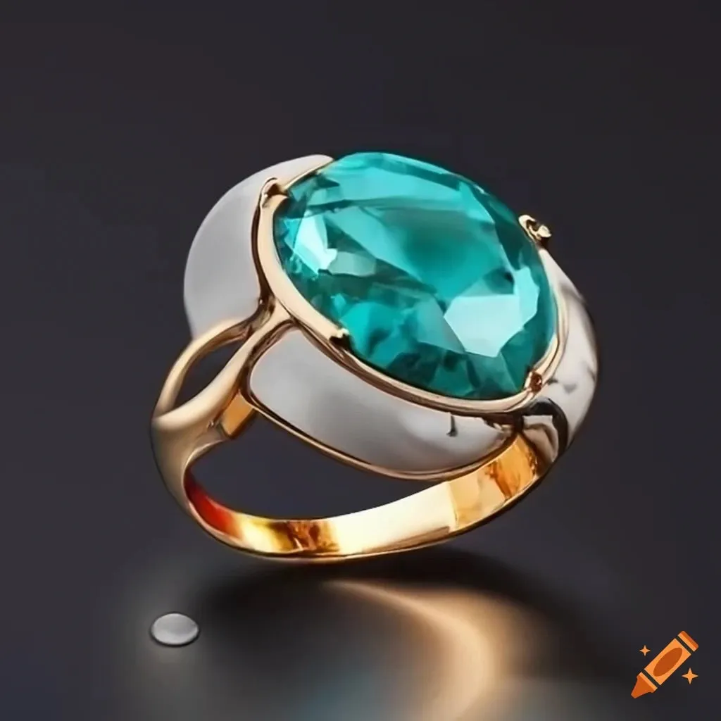 18KY A.I. Paraiba Tourmaline And Enamel Fashion ring