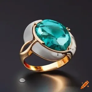 18KY A.I. Paraiba Tourmaline And Enamel Fashion ring