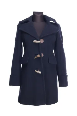 ALL SAINTS Black Alpaca Wool Duffle Queensbury Coat Size 10
