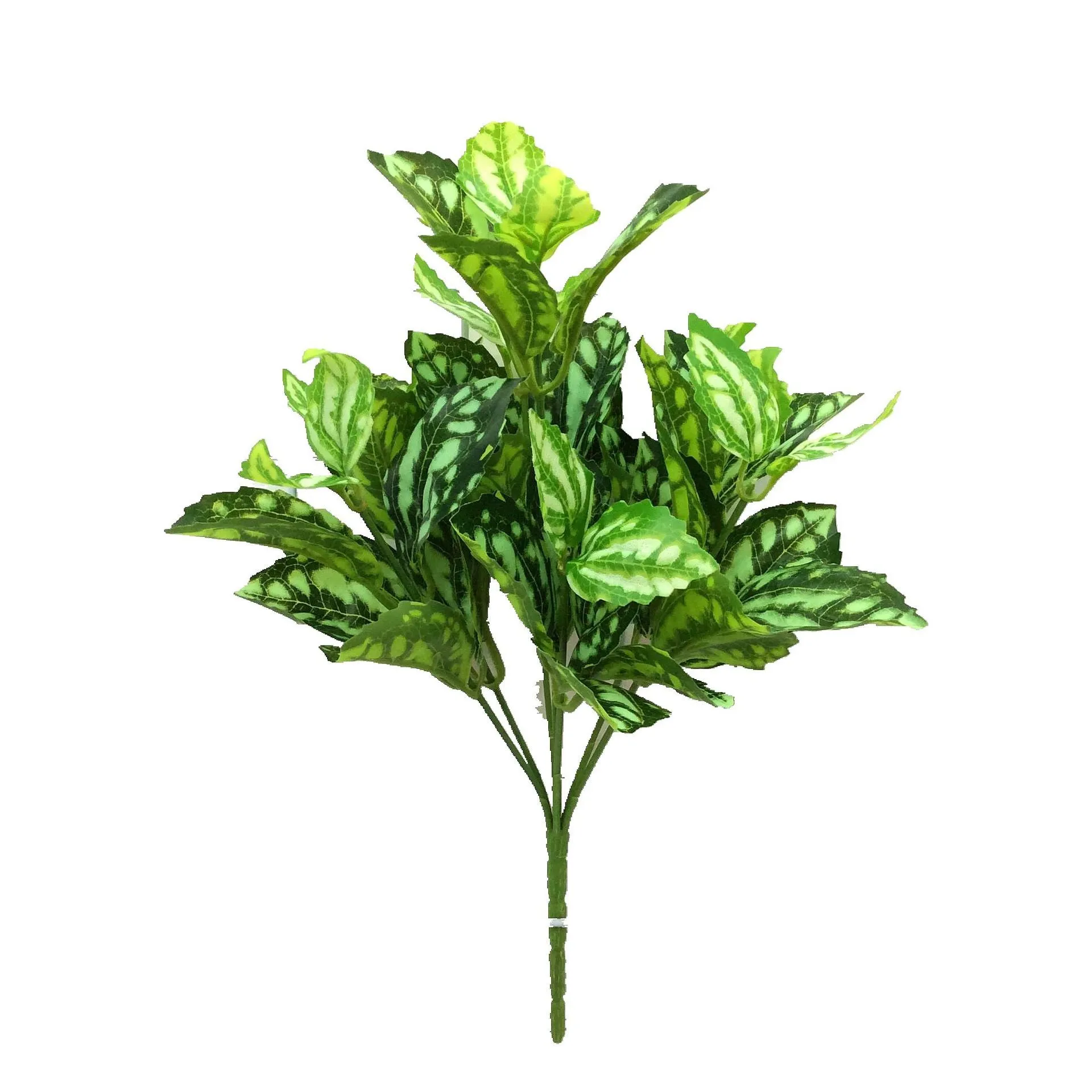 Artificial Plant 7 Fork Leaves Plastic Fake Green Plants 5pcs