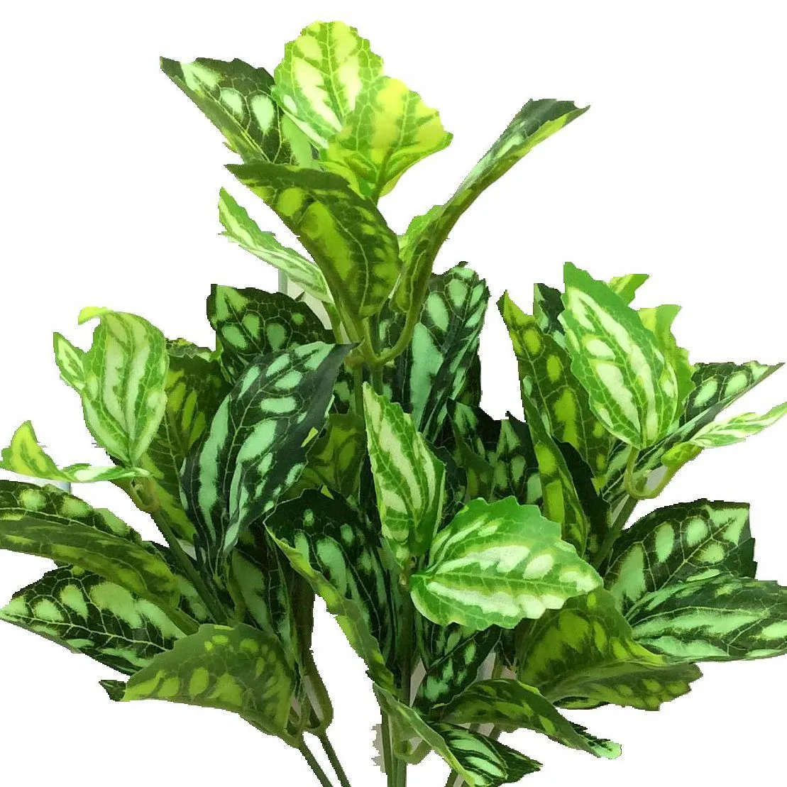 Artificial Plant 7 Fork Leaves Plastic Fake Green Plants 5pcs