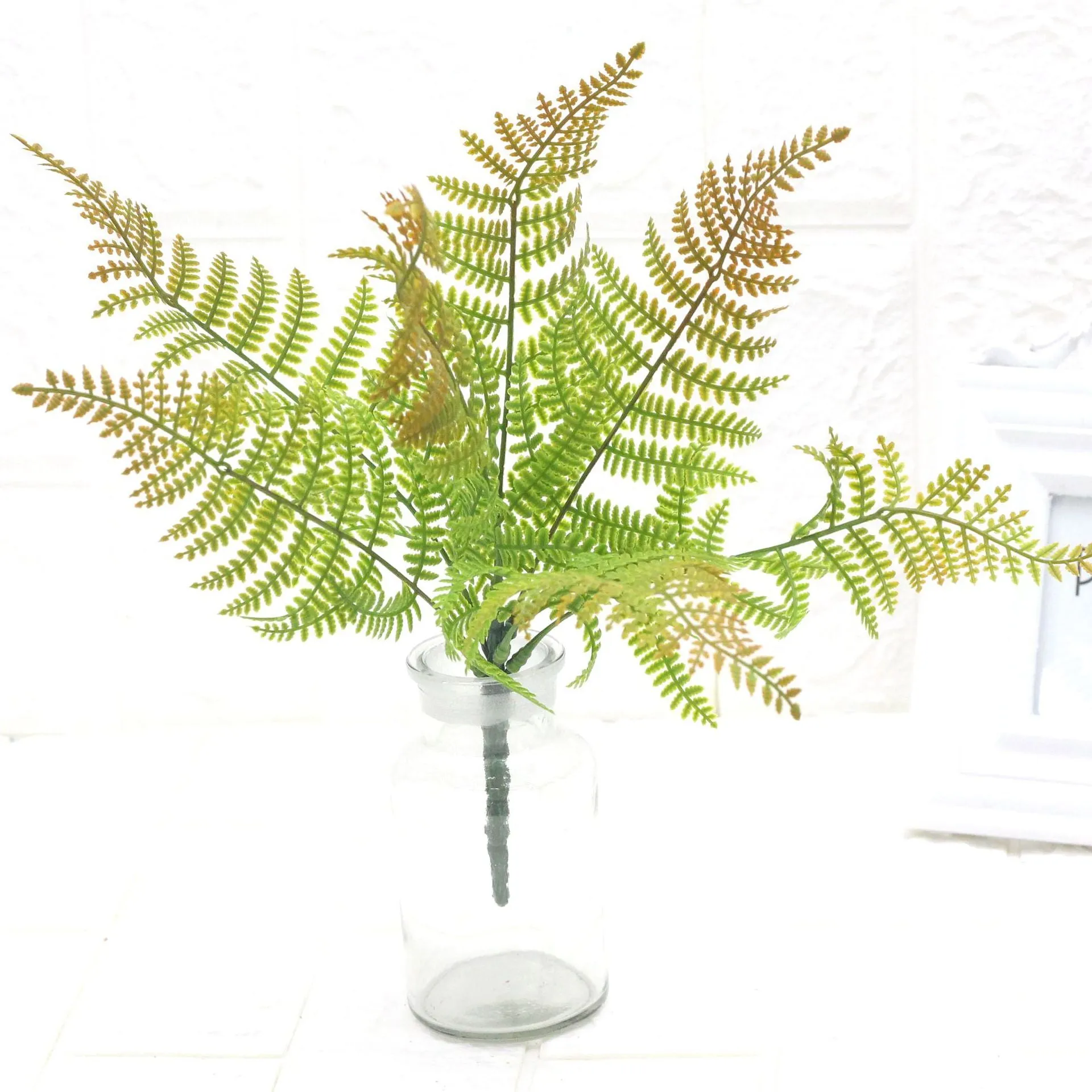 Artificial Plant Persian Leaf Plastic Fake Green Plants 10pcs