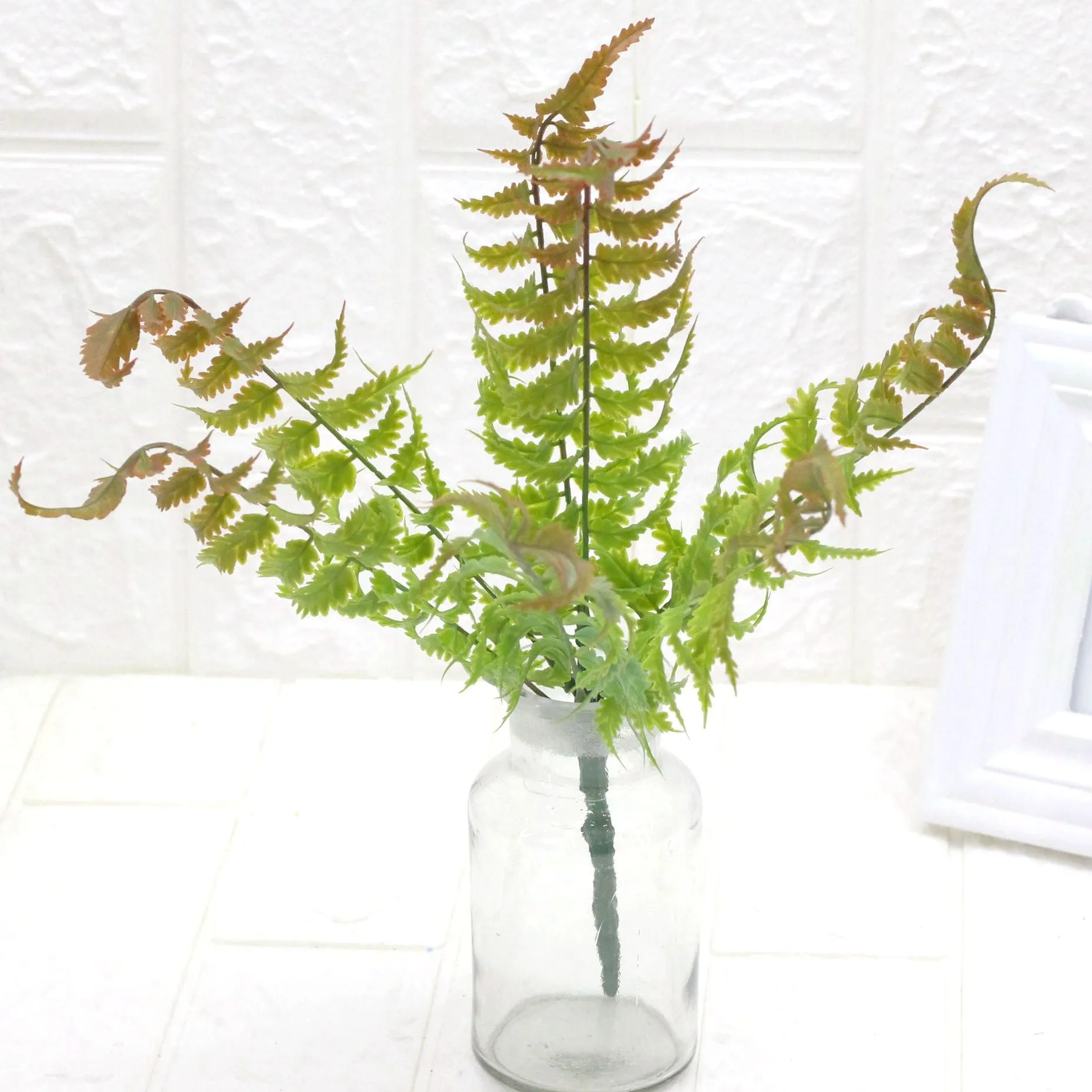 Artificial Plant Persian Leaf Plastic Fake Green Plants 10pcs