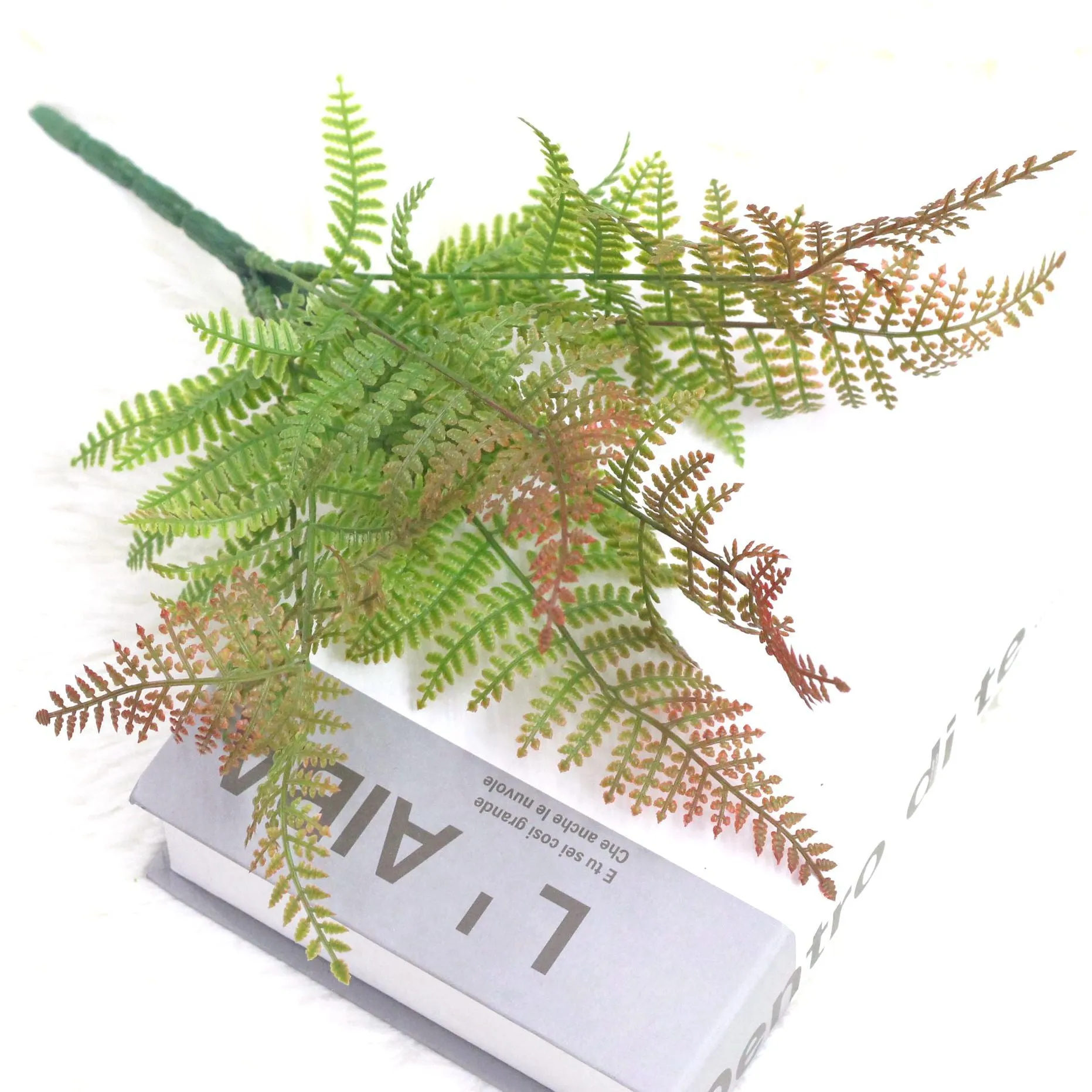 Artificial Plant Persian Leaf Plastic Fake Green Plants 10pcs