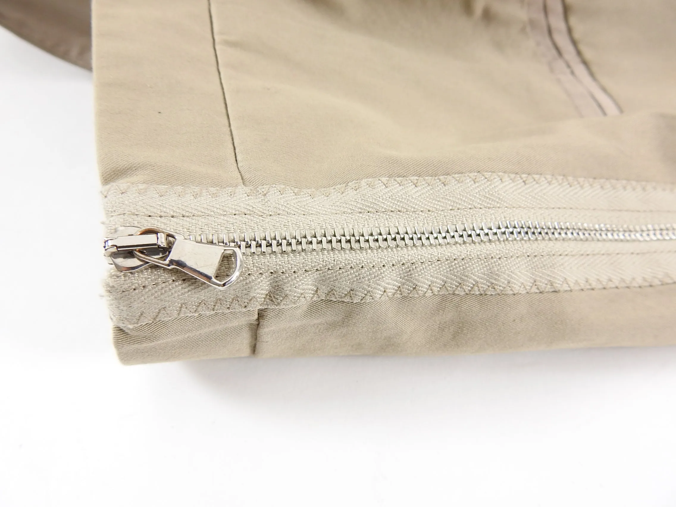 Carven Beige Cotton Pleat Mini Skirt - FR40 / 8