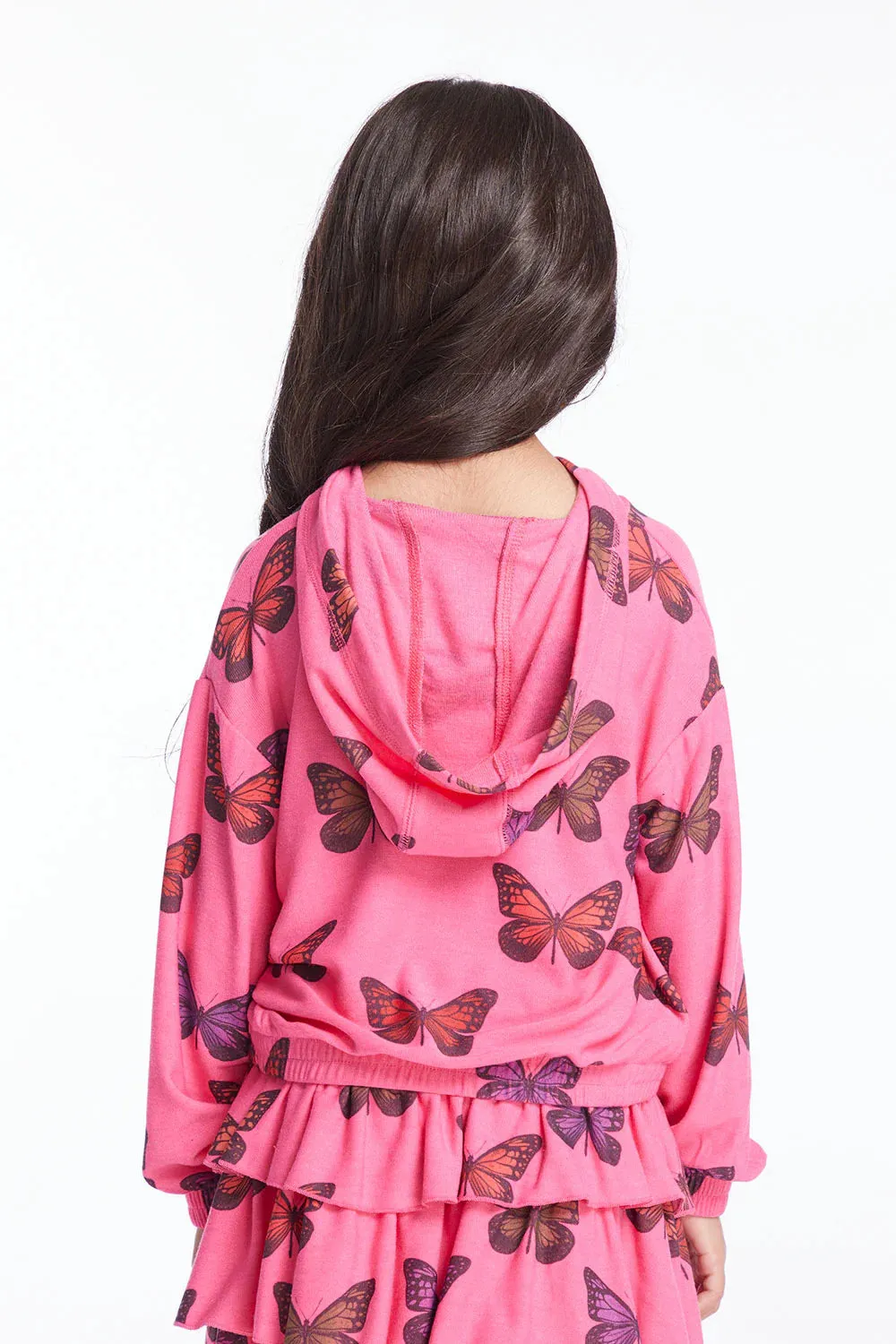 CHA Colorful Butterflies Girls Hoodie Pullover