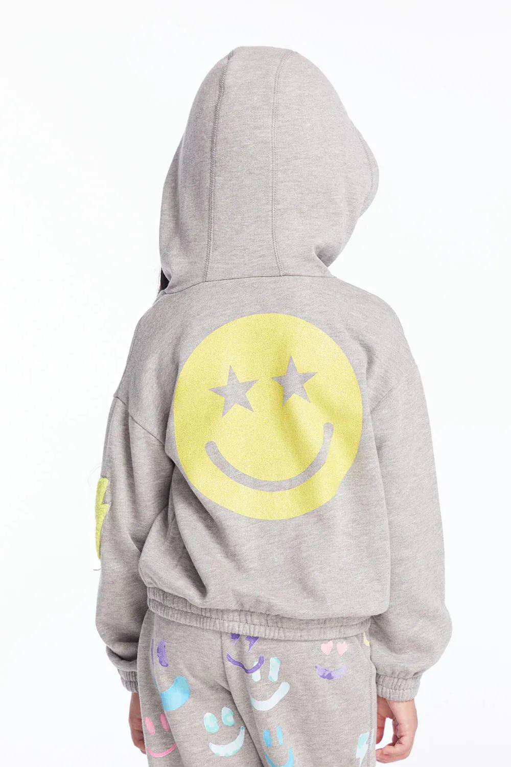 CHA Glitter Smiley Pullover Hoodie
