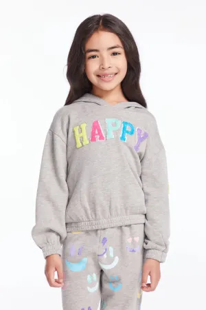 CHA Glitter Smiley Pullover Hoodie