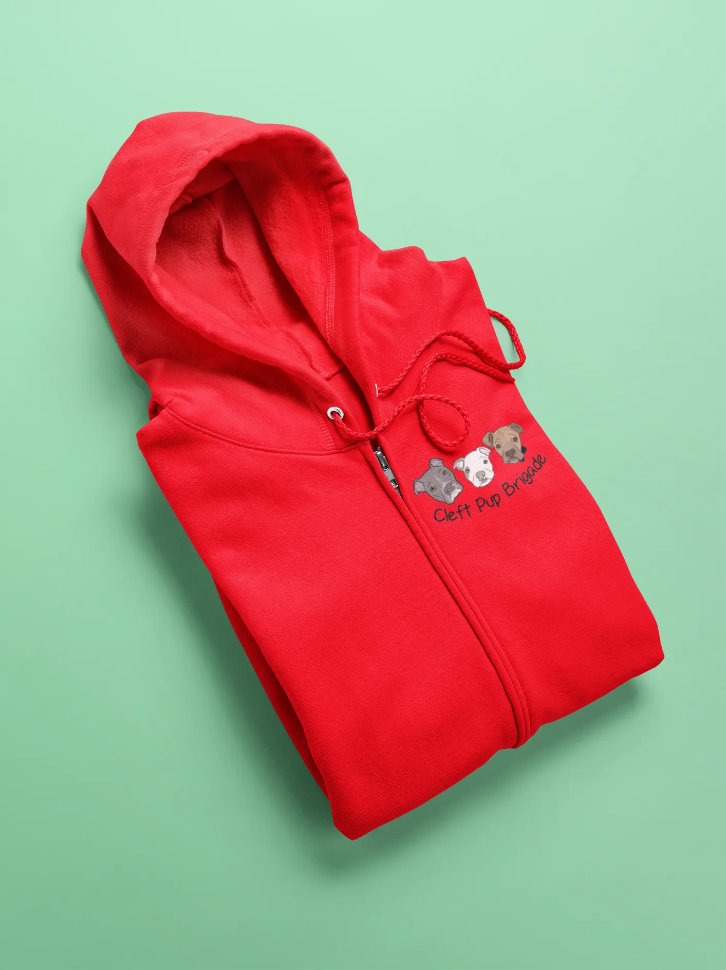 Cleft Pup Brigade Pull Zip Up Hoodie