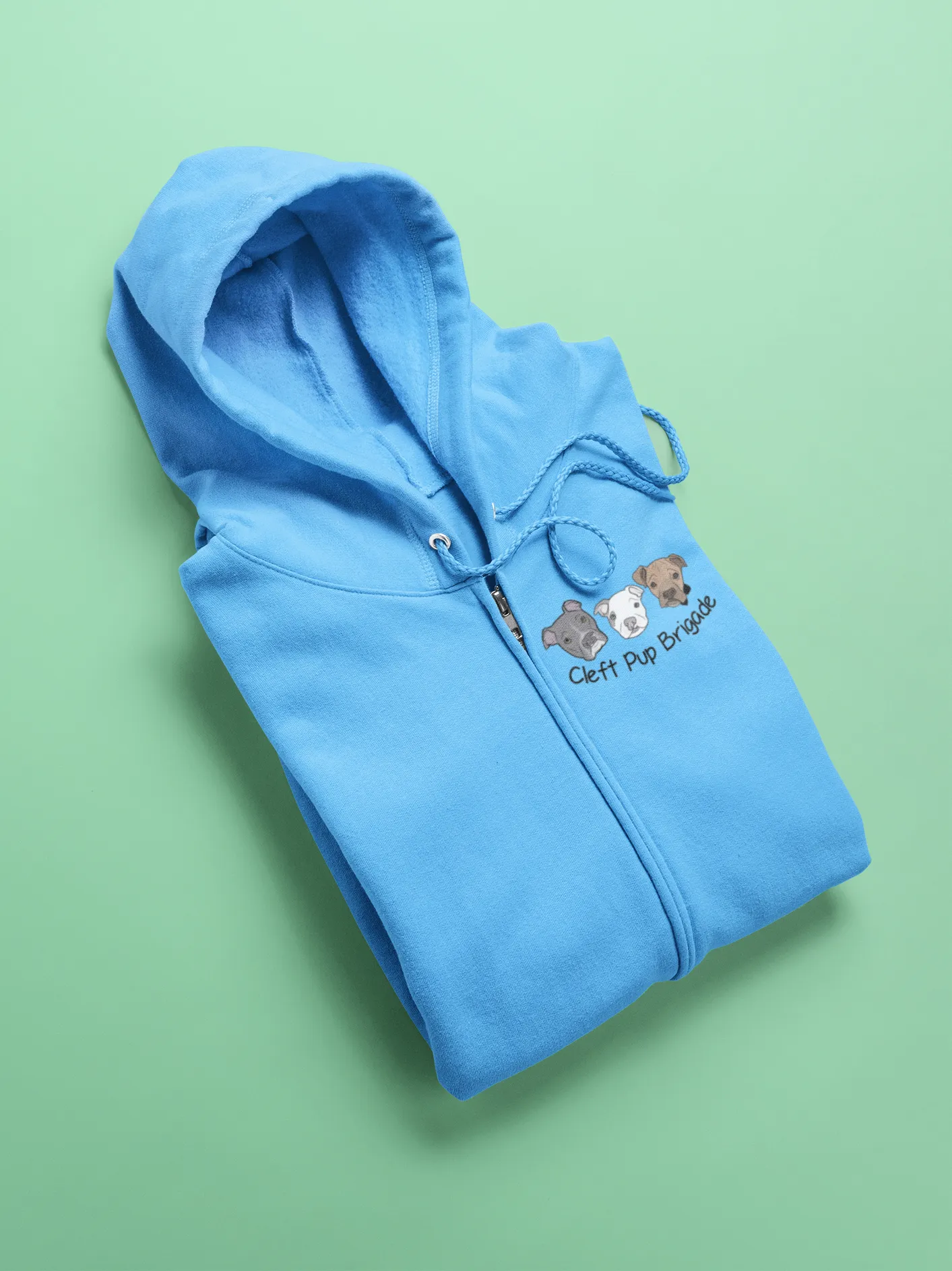 Cleft Pup Brigade Pull Zip Up Hoodie