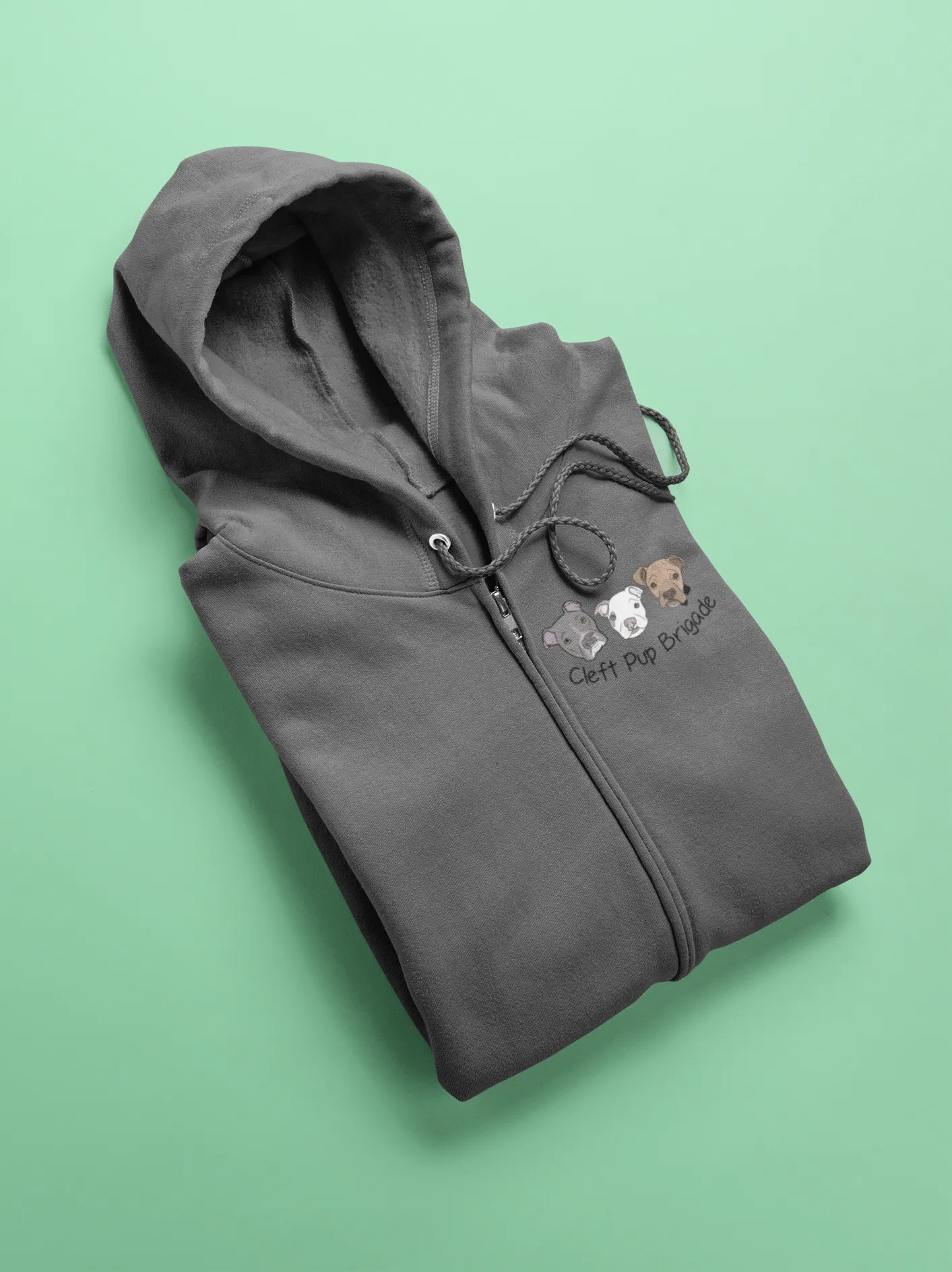 Cleft Pup Brigade Pull Zip Up Hoodie