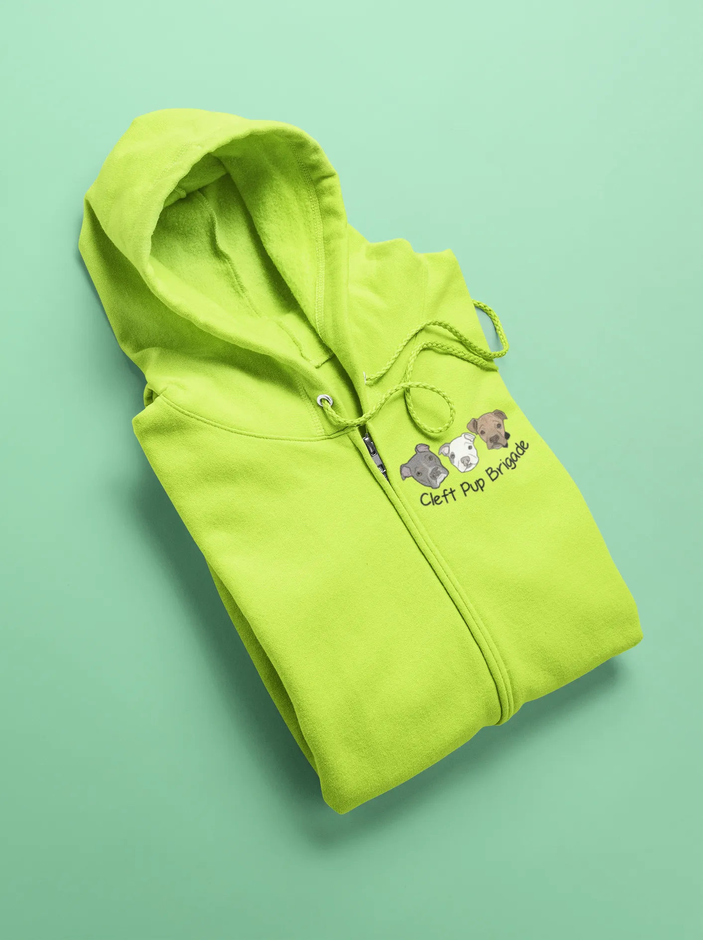 Cleft Pup Brigade Pull Zip Up Hoodie