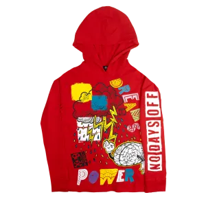 CREATE 2MRW L/S HOODIE TEE RED - CF1008
