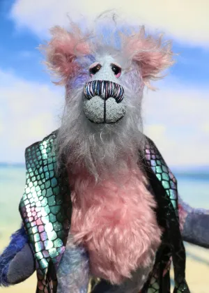 Delilah Dingles is a colourful one of a kind, mohair artist teddy bear by Barbara-Ann Bears