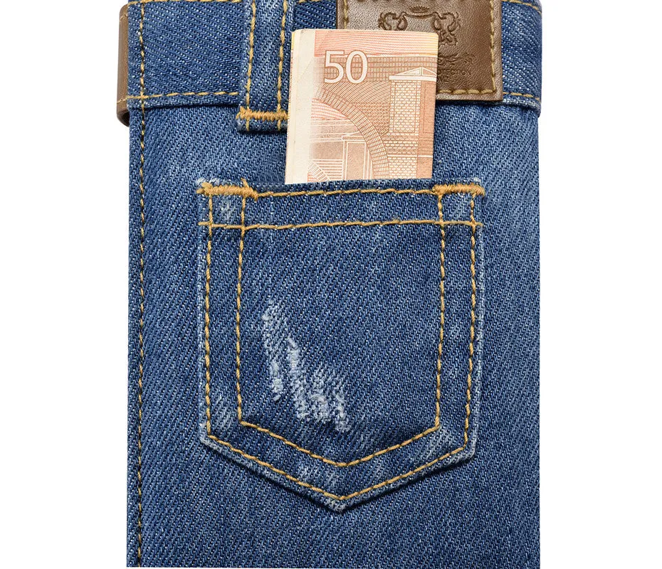 Denim Cell Phone Flip Case Wallet for iPhone 7/8 and 7/8 Plus (Choose Model)