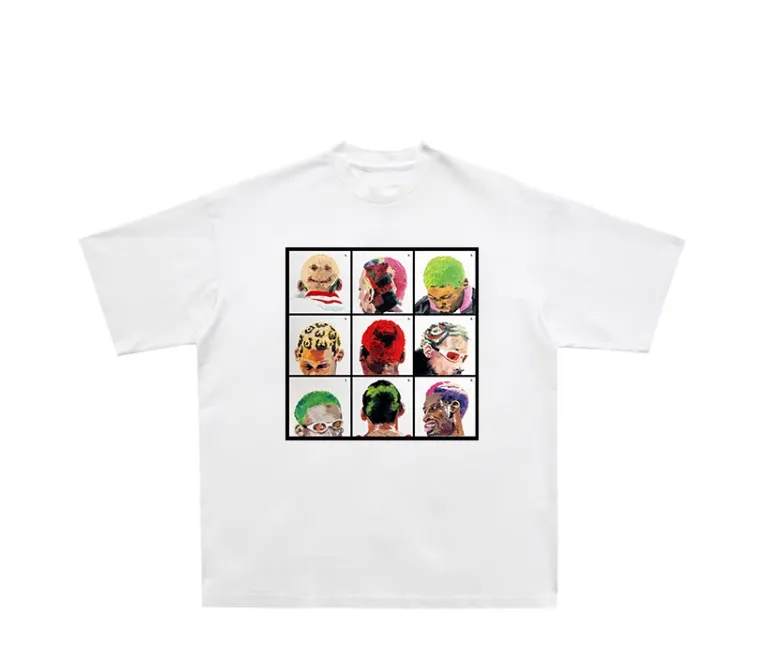 DKNT HIP HOP RODMAN BASKETBALLER HAND DRAWN DESIGN TRIBUTE T SHIRTS