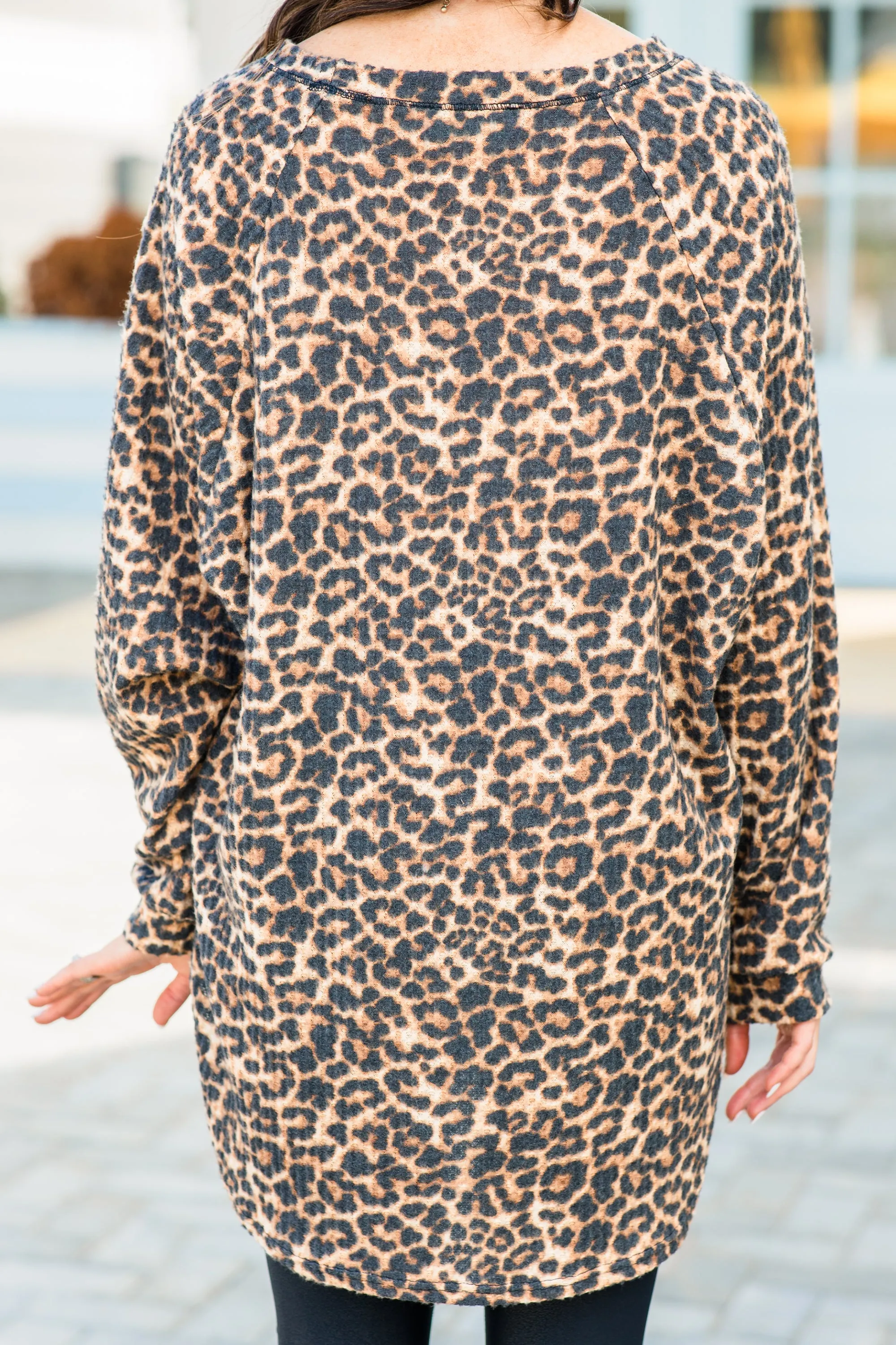 Easy Like Sunday Brown Leopard Print Tunic