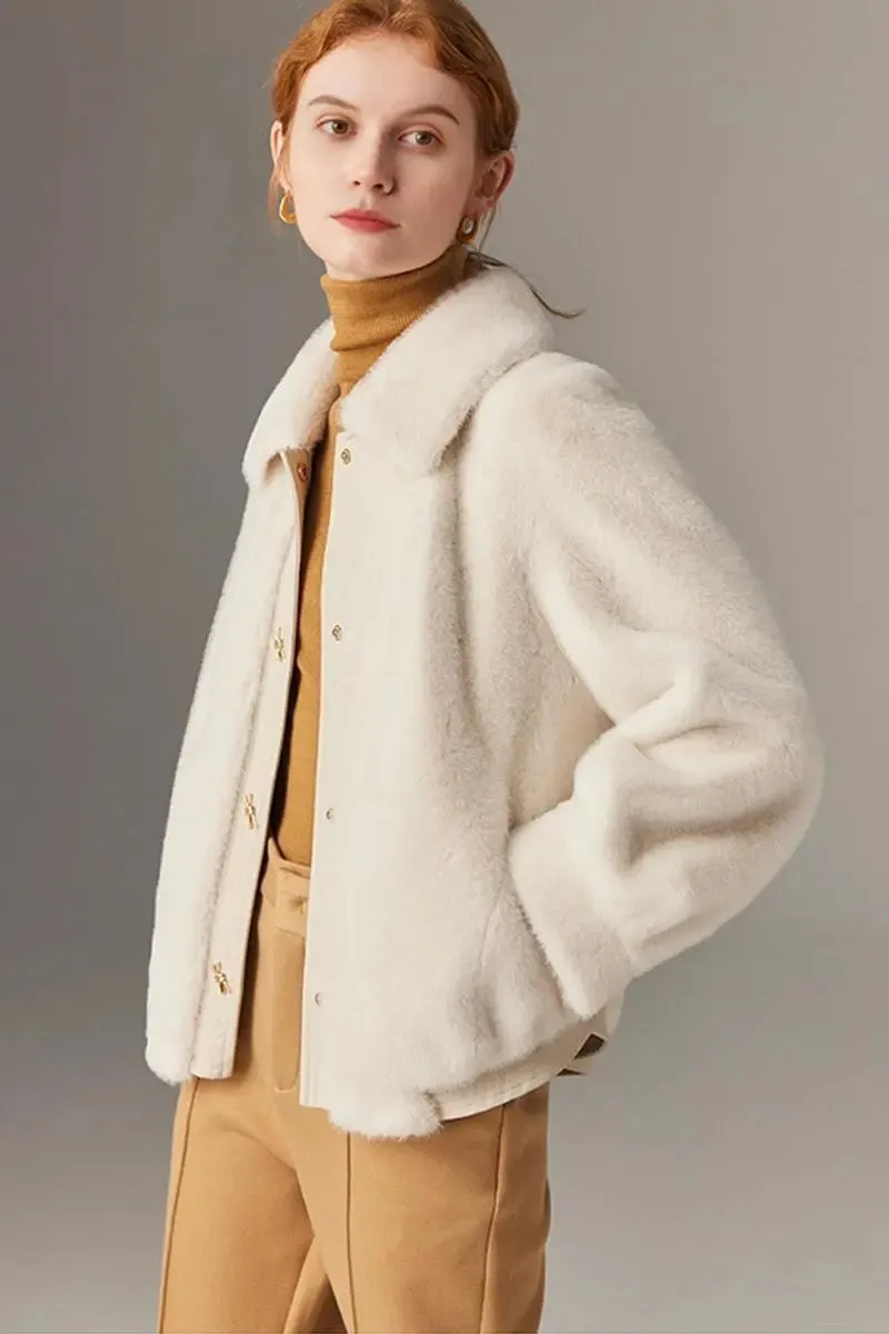 Faux Mink Fur Bomber Jacket