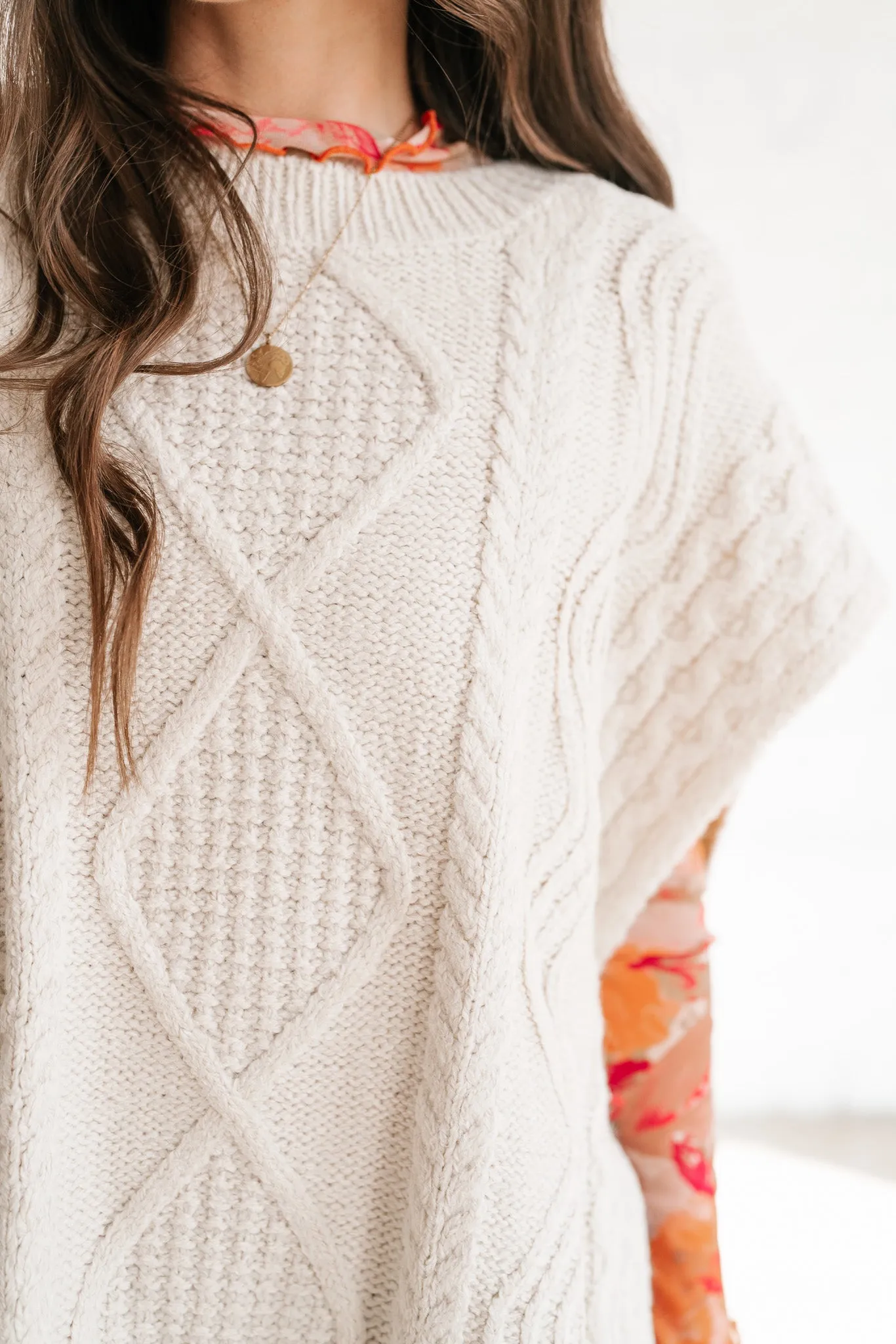 Faye Cable Knit Sweater Tunic Top