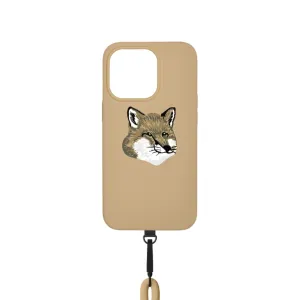 Fox Head Sling Case For iPhone 14 Pro Beige