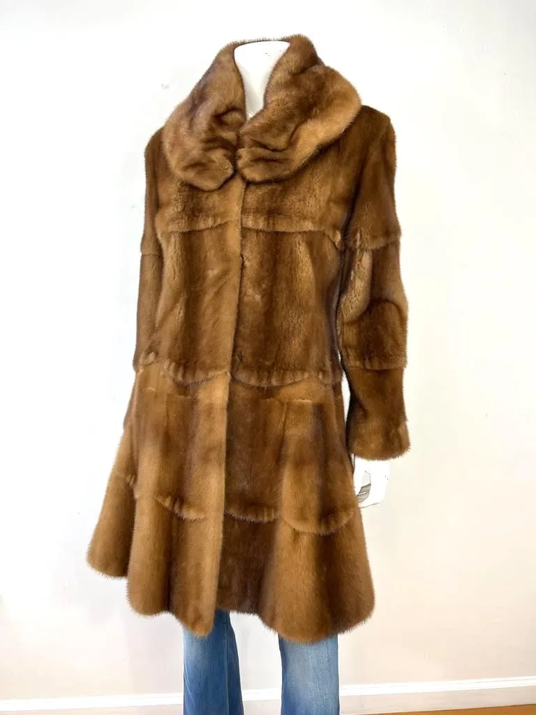 GEORGEOU WESTCHESTER WHISKEY MINK FUR COAT