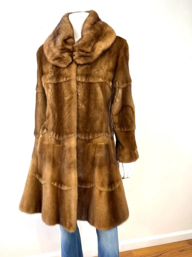 GEORGEOU WESTCHESTER WHISKEY MINK FUR COAT