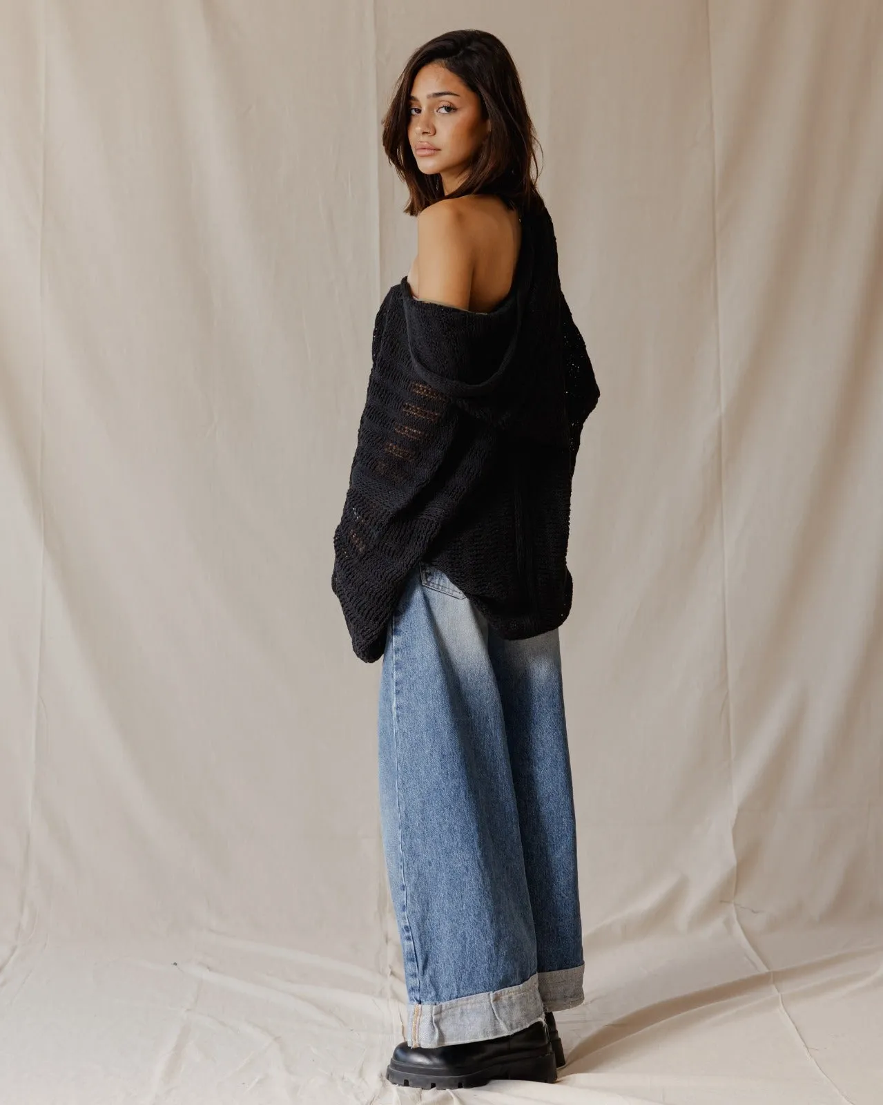 Handmade Trico Hoodie Black