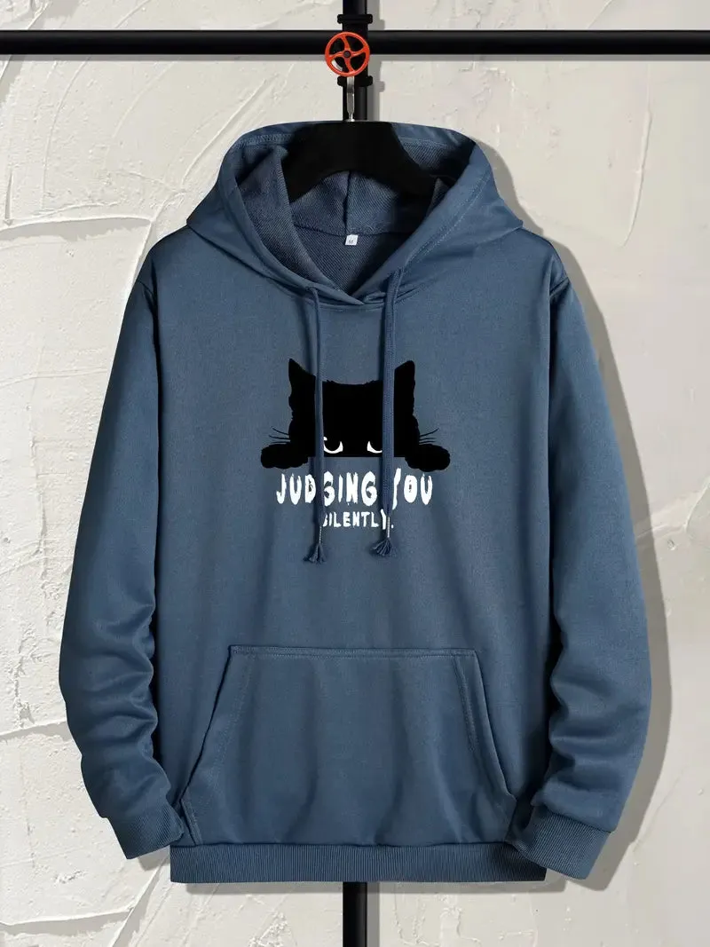 Hoodie "Judging You Silently" Sweatshirt Blue