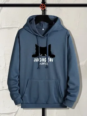 Hoodie "Judging You Silently" Sweatshirt Blue
