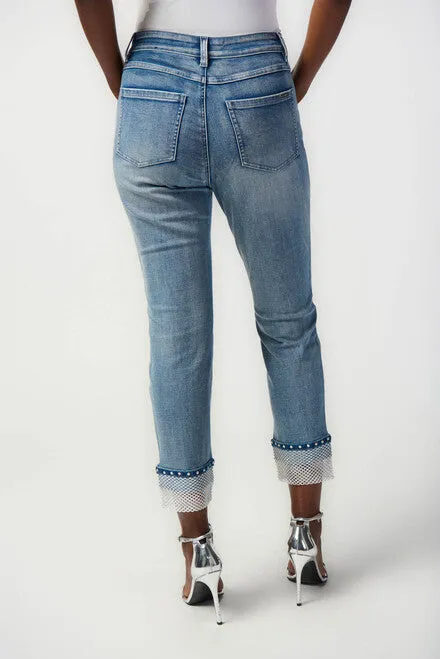 JOSEPH RIBKOFF 241929 Mesh Cuff Jean