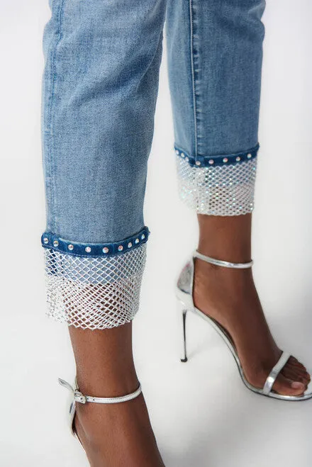 JOSEPH RIBKOFF 241929 Mesh Cuff Jean