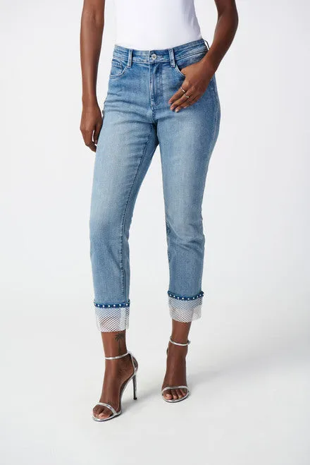 JOSEPH RIBKOFF 241929 Mesh Cuff Jean