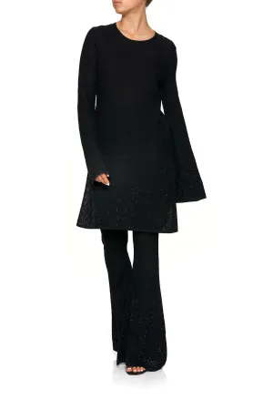 LACE KNIT TUNIC BLACK