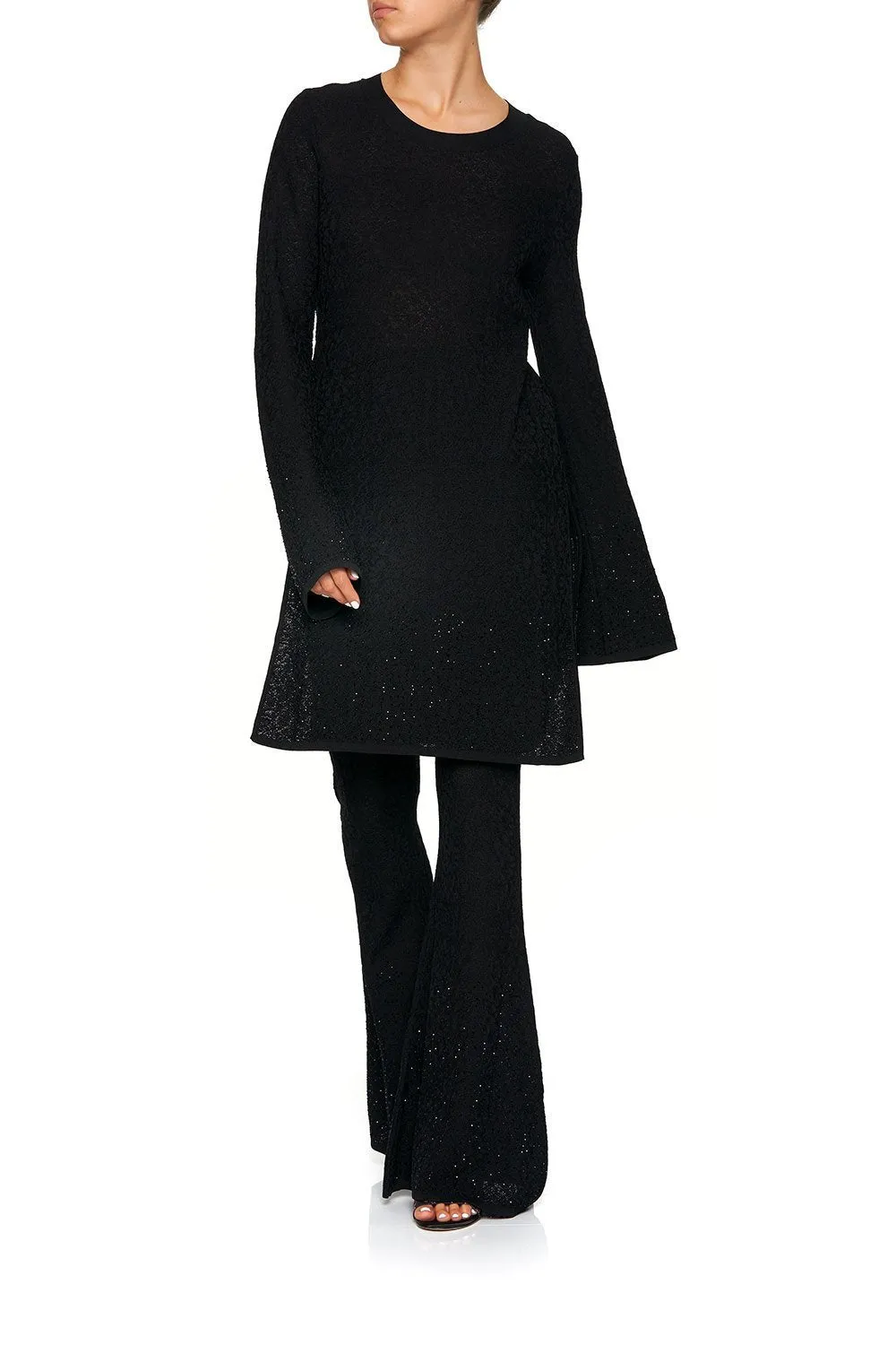 LACE KNIT TUNIC BLACK