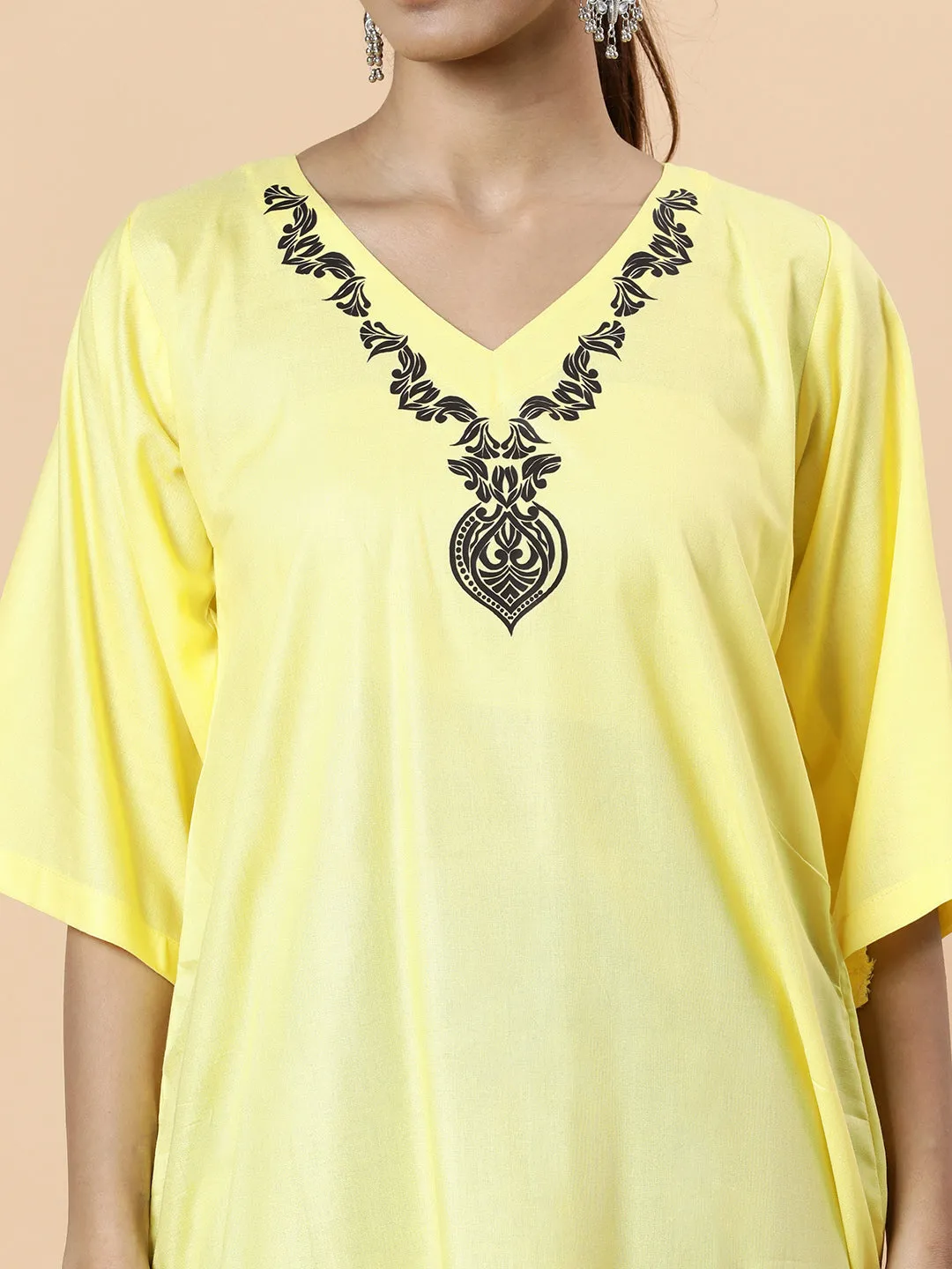 Lemon Rayon Kurti - Mala