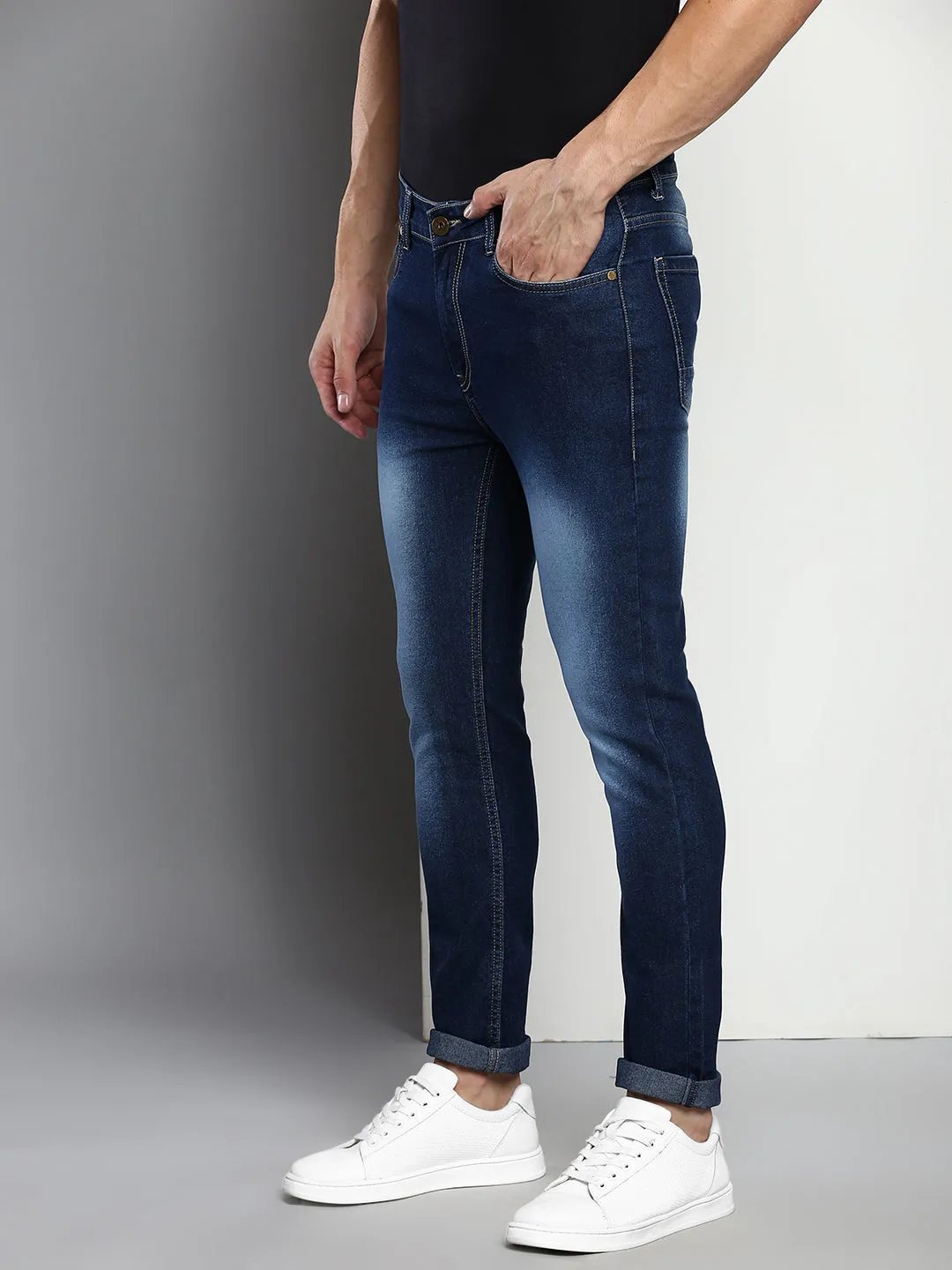 Men's Indigo Slim Fit Mid Rise Denim Jeans