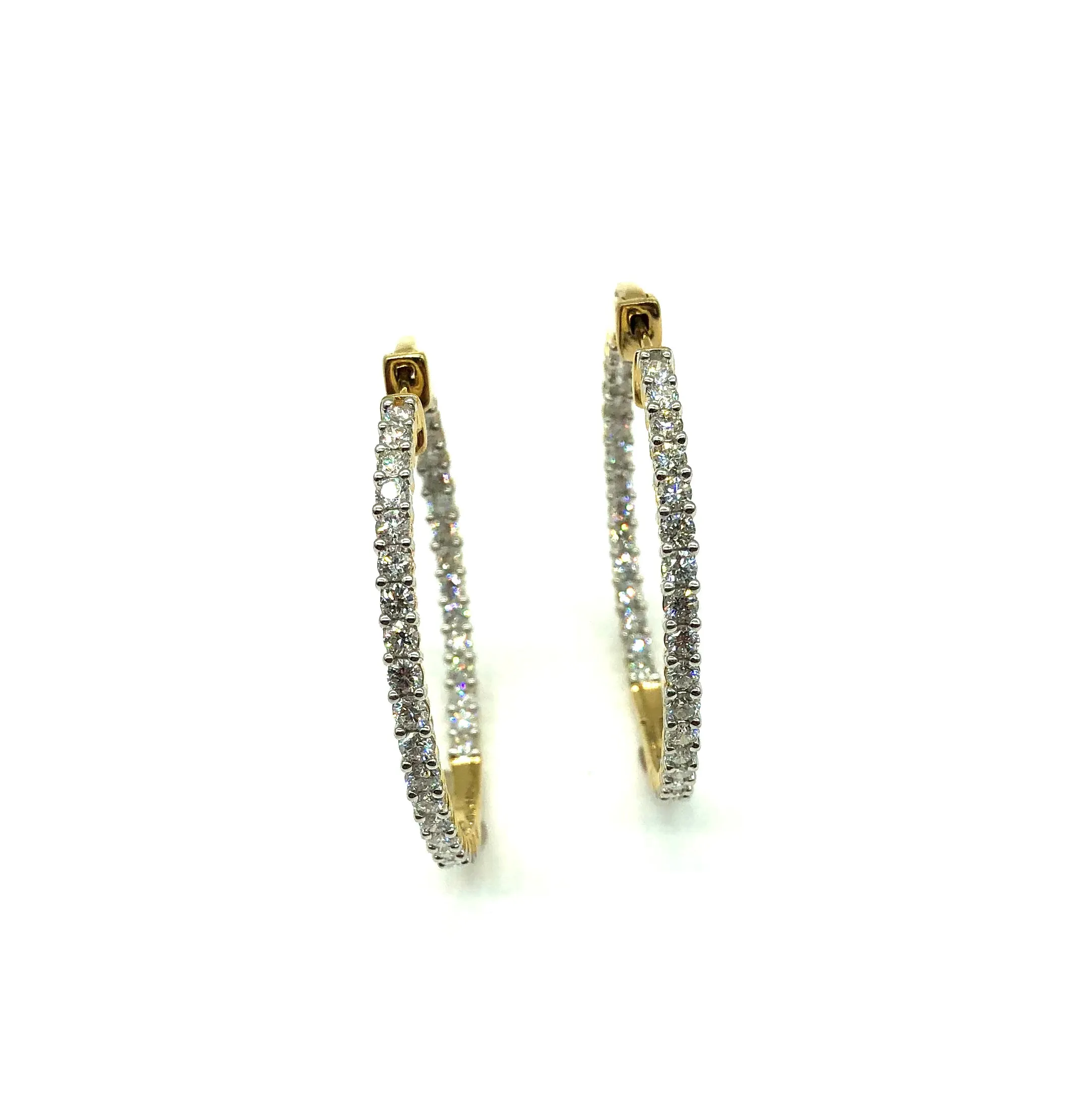 *New* 3 Ctw Diamond In & Out Hoops