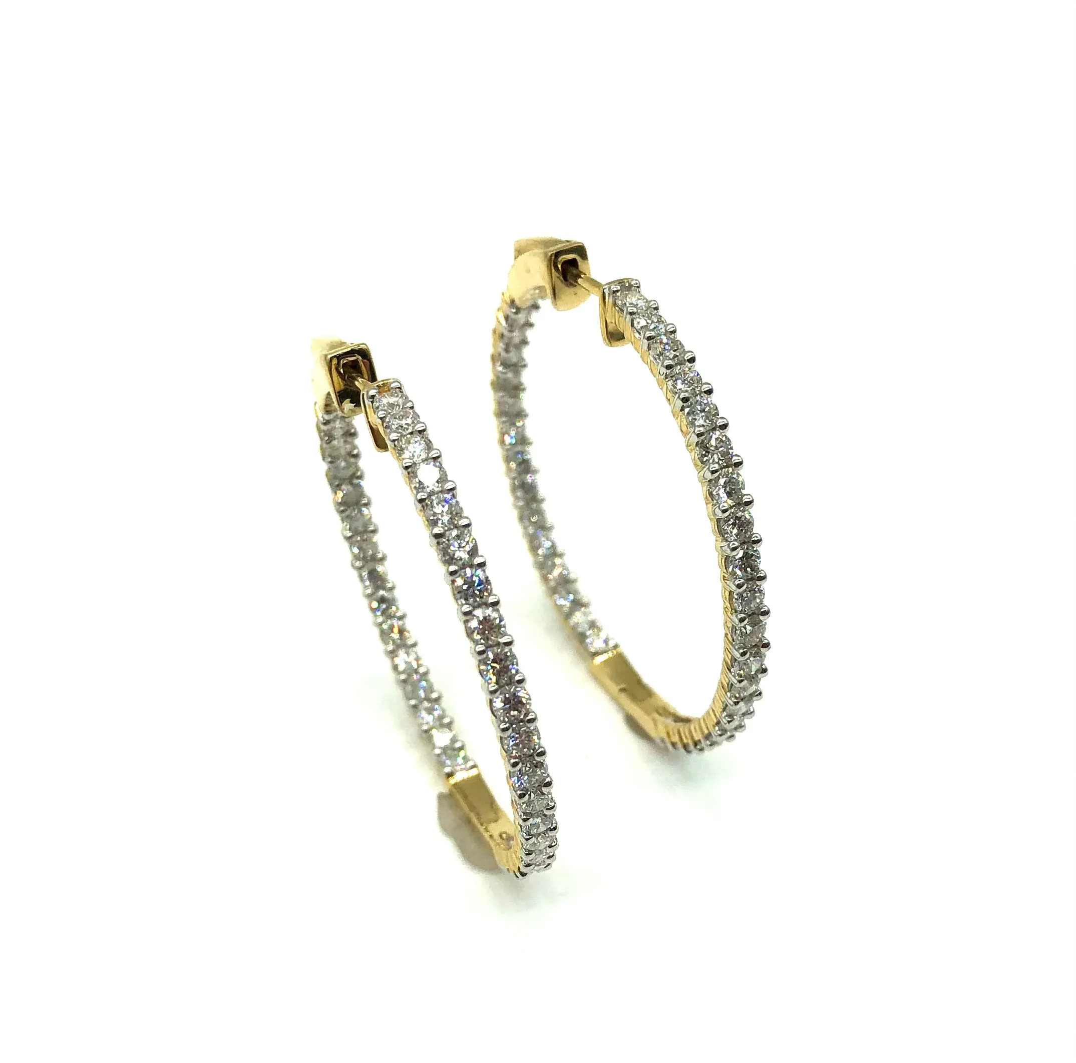 *New* 3 Ctw Diamond In & Out Hoops