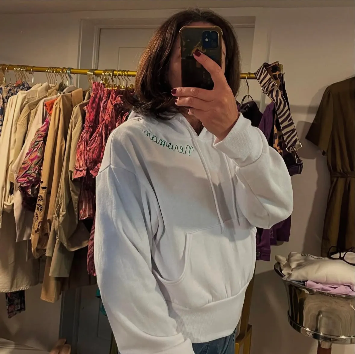 NEWMAN White Pullover Crop Hoodie
