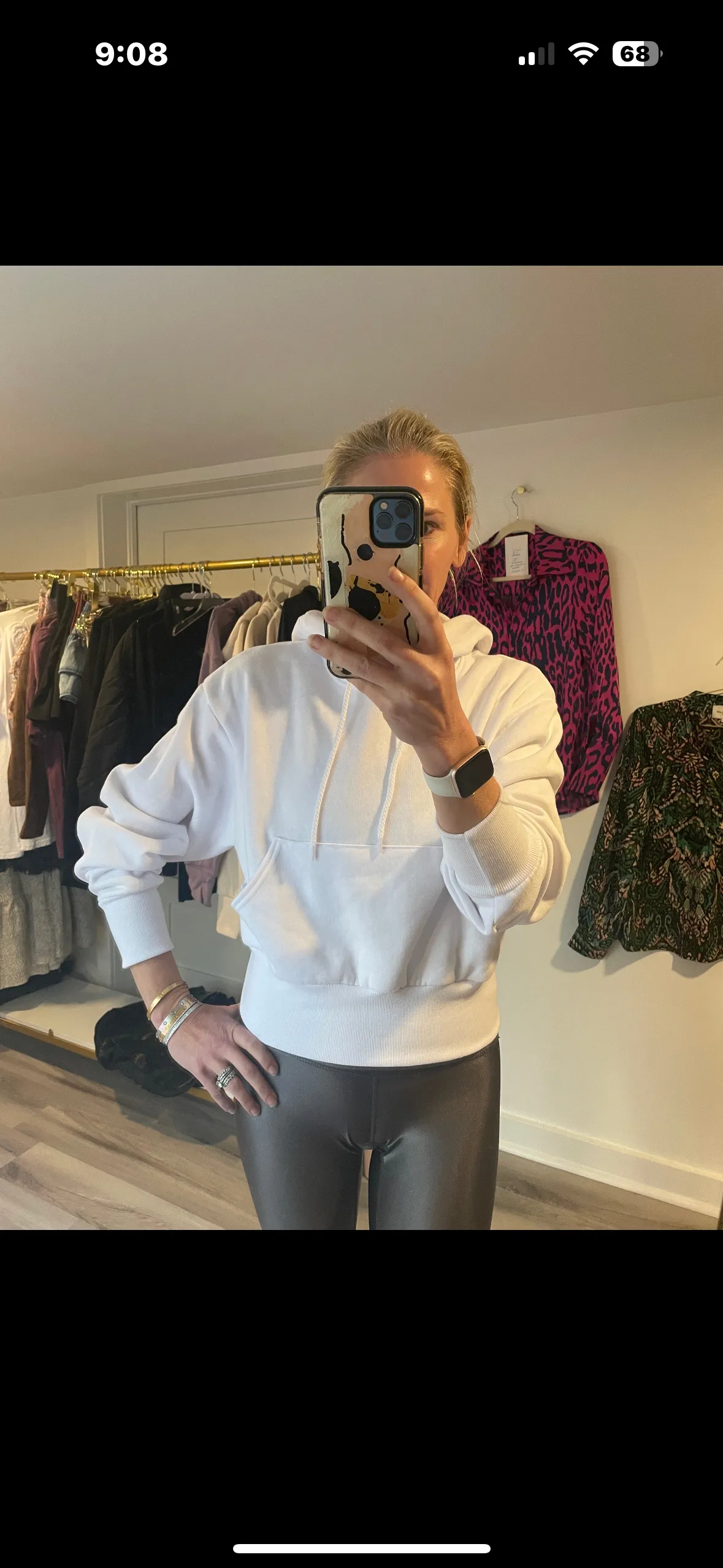 NEWMAN White Pullover Crop Hoodie