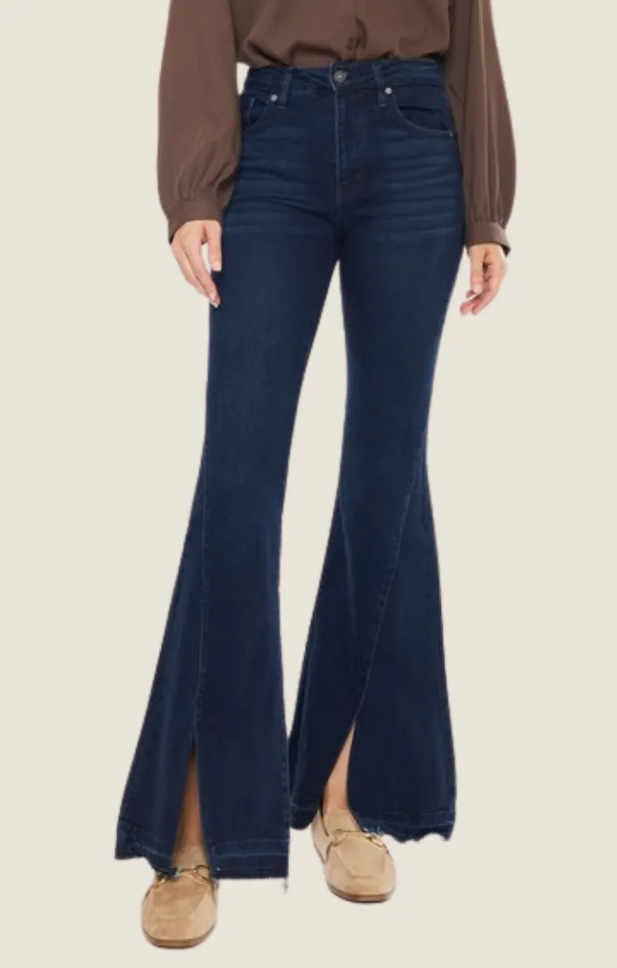 Nyla Dark Denim Flare Jeans