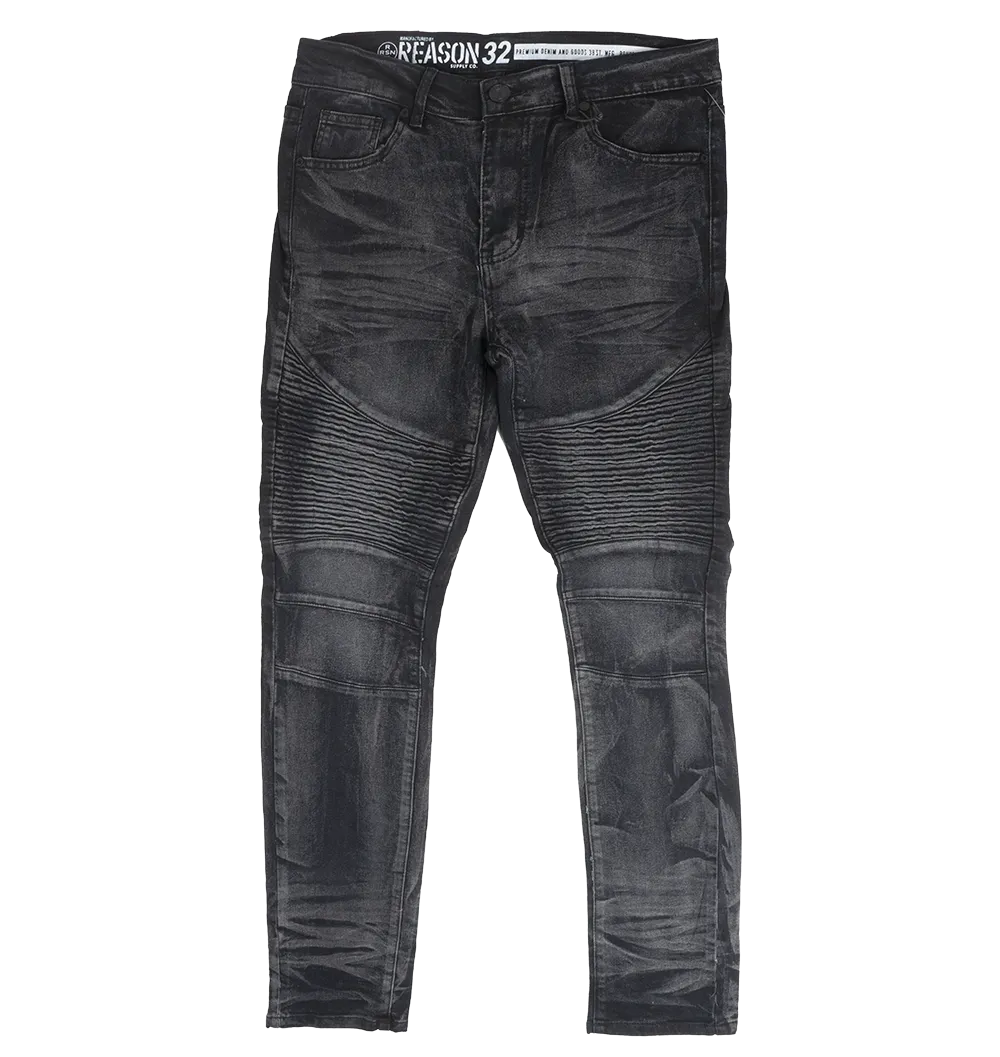 REASON WASHED DENIM JEANS BLACK - A1-850