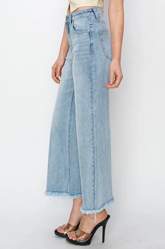 Risen High Waisted Wide Leg Jean