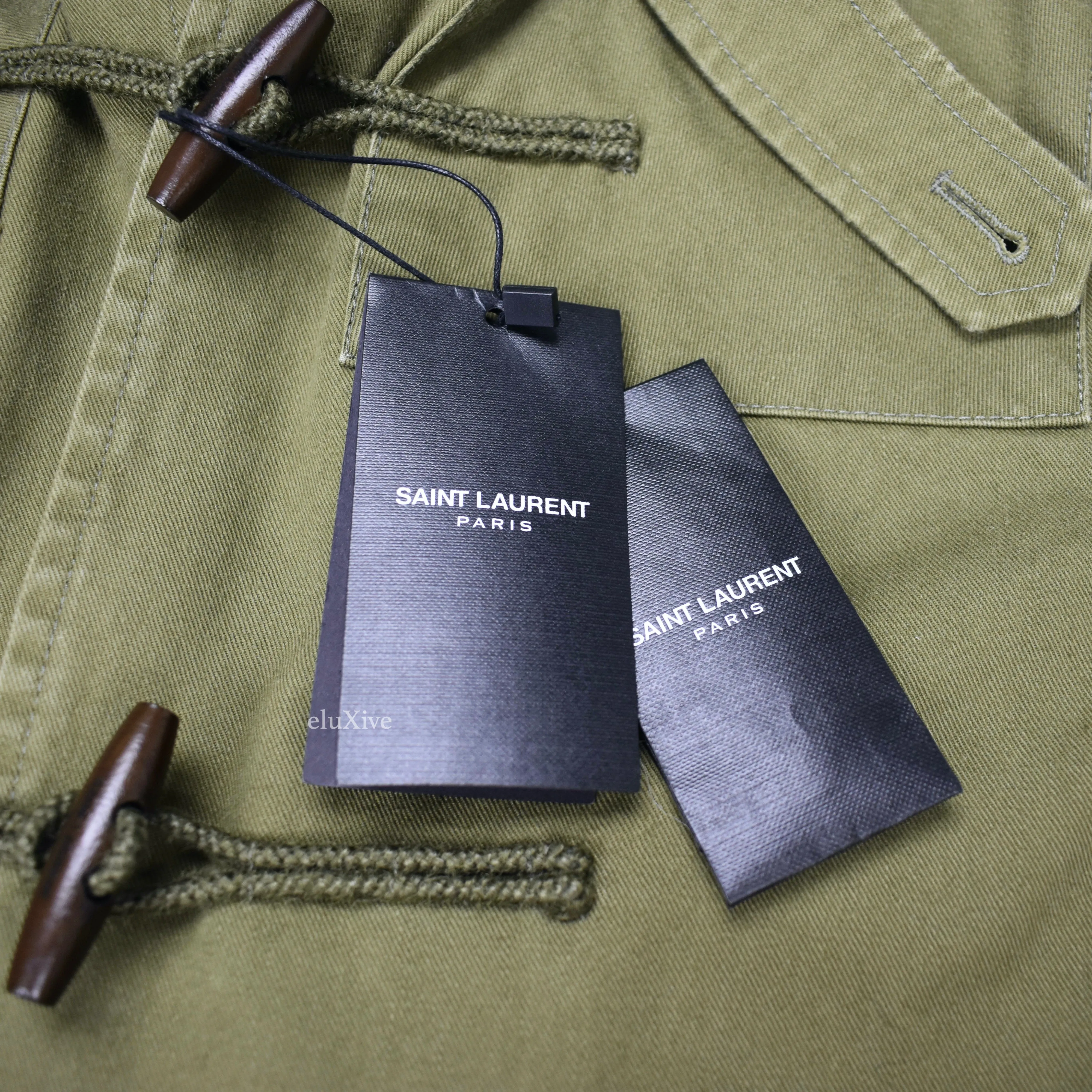 Saint Laurent - Olive Military Field Twill Duffle Coat