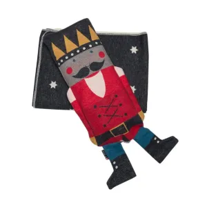 Silvretta Blanket in Puppet - Nutcracker, Charcoal