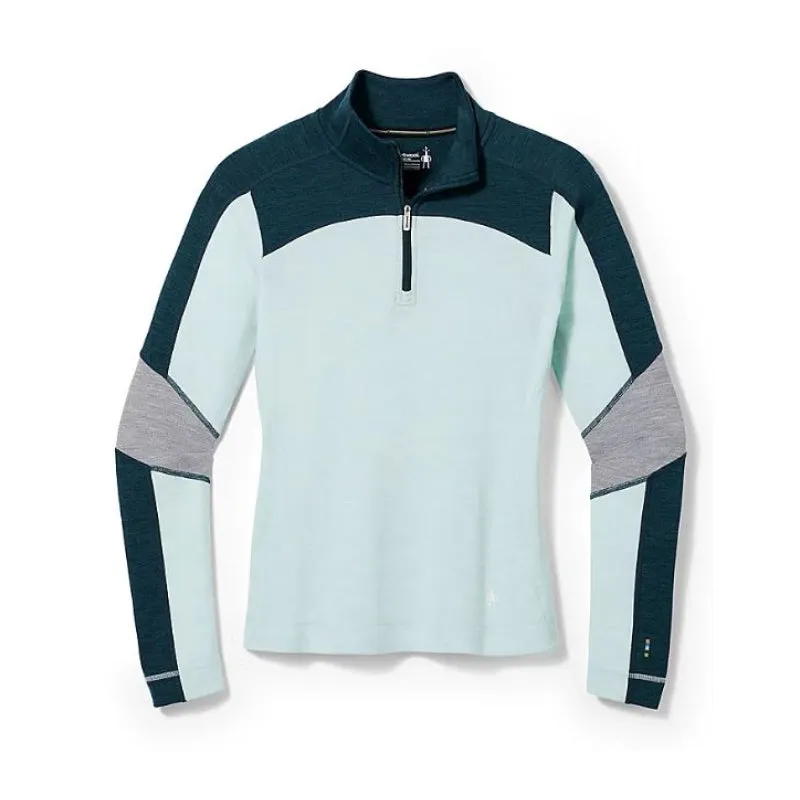SmartWool Women's Classic Thermal Merino Base Layer Colorblock 1/4 Zip Boxed
